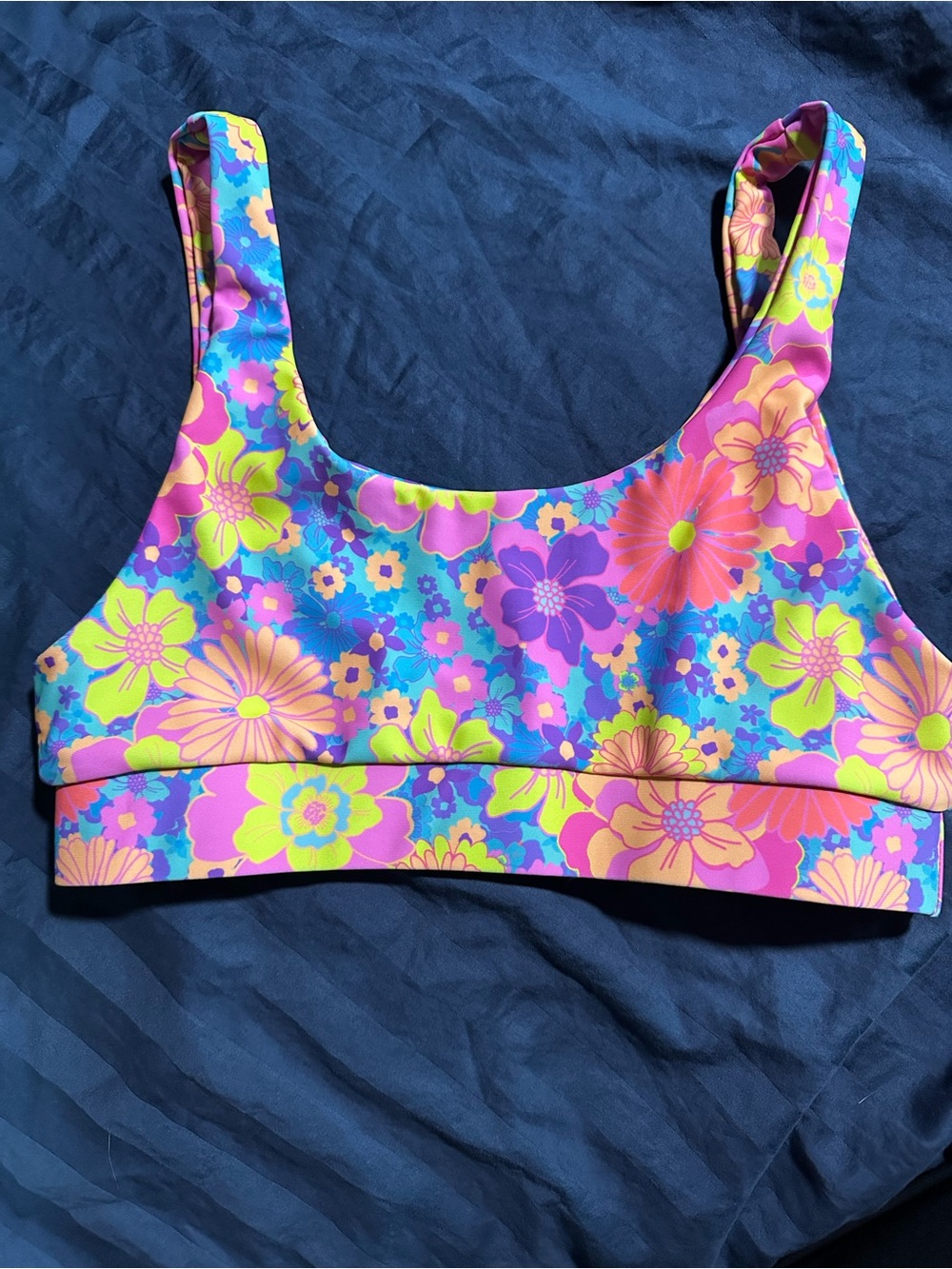 Kulani Kinis Bright Floral Tank Swim Top - Pink, Blue, Purple, Yellow